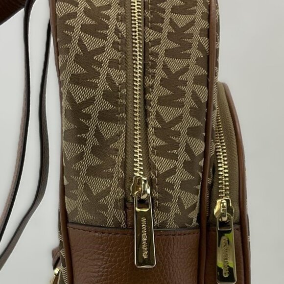 Michael Kors Khaki Brown Signature Jacquard Leather Backpack EXCELLENT CONDITION main image 9